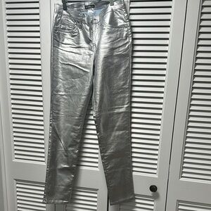 VENUS Silver Metallic Women Jeans Sz 2 New